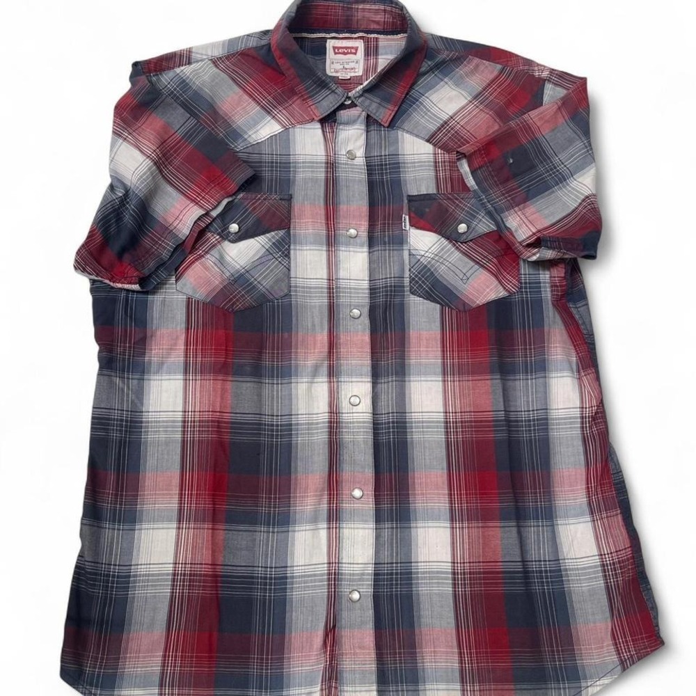 Levi's red and blue plaid top
